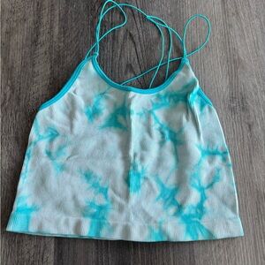 No Boundaries Teal and White Ribbed Top